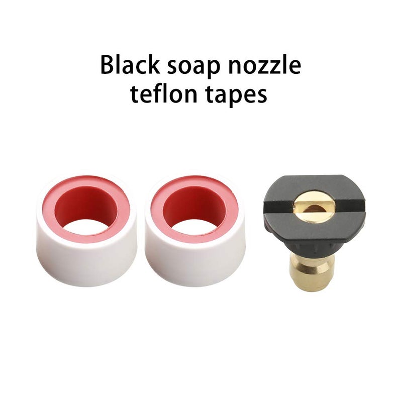 Sooprinse Chemical Injector Kit for High Pressure Washer, 4000 PSI Adjustable Soap Dispenser with a 1/4 Inch Black Soap Nozzle and Teflon Tape, 16 Ft Siphon Hose, 3/8 Inch Quick Connect - Image 5